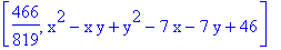 [466/819, x^2-x*y+y^2-7*x-7*y+46]